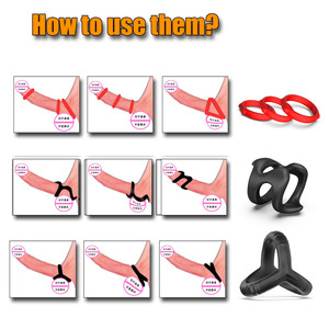 Anneau pénien en silicone pour l'agrandissement, retardateur d'éjaculation, extenseur d'érection, jouet sexuel pour hommes - Product Image 2