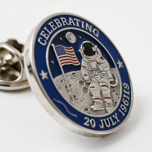 Pin de esmalte satelital personalizado | Pin de solapa de metal de exploración espacial OEM - Product Image 4