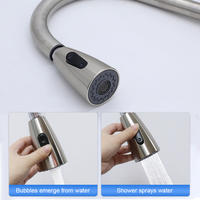 Robinet de cuisine moderne de luxe, flexible, de haute qualité, en acier inoxydable, à poser sur le plan de travail, 2 modes, avec douchette extractible