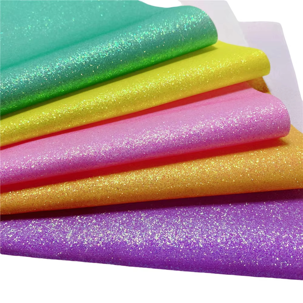 Reasonable Price Synthetic Leather Glitter Fabric Glinsterende Stof Skin-Friendly Abrasion-Resistant Glitter Leather