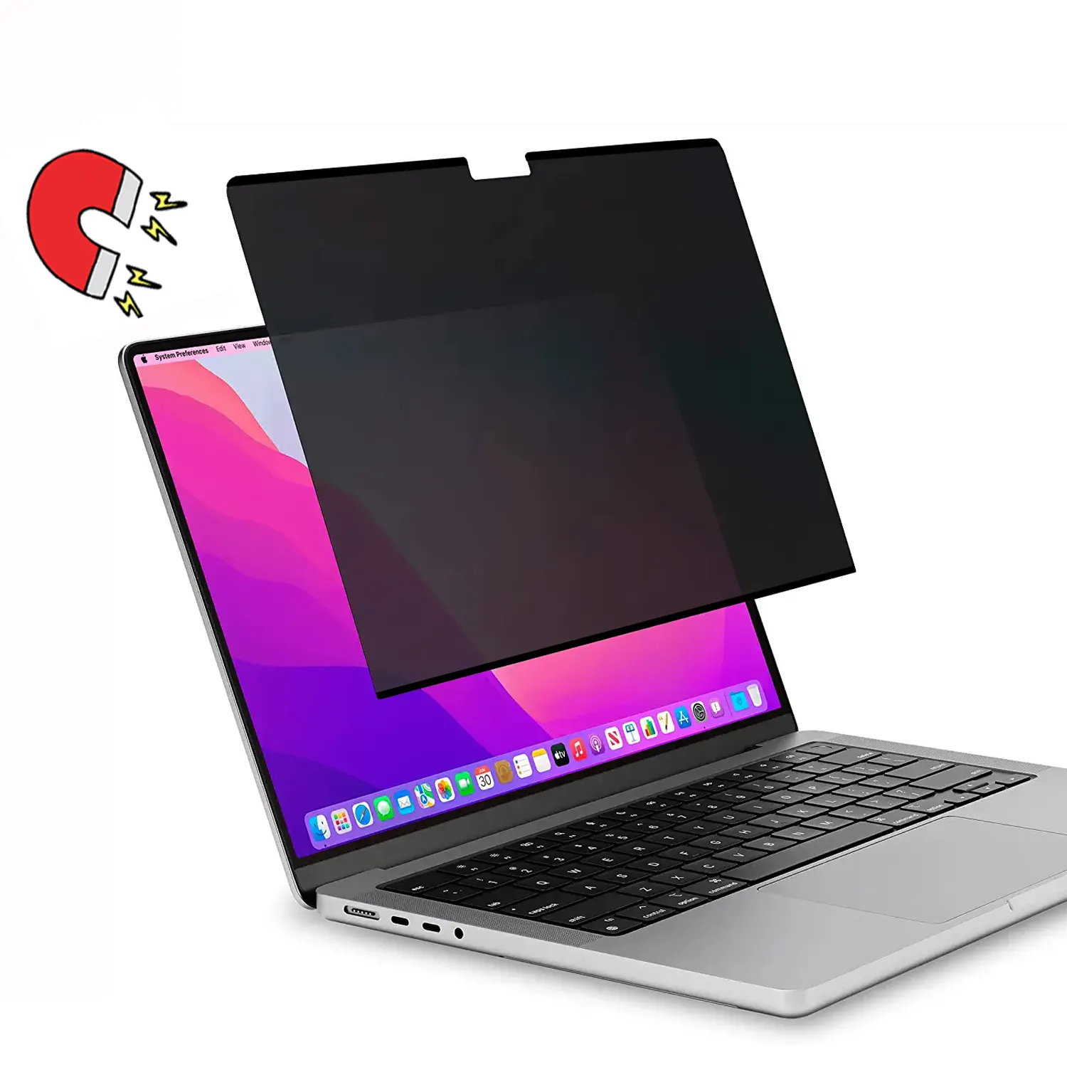 2023 New Magnetic Removable Laptop Screen Protector Privacy Filter For Macbook Pro 14 Inch M3 Pro Max