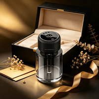 Nouveau diffuseur d'huiles essentielles sans fil de luxe en verre pour voiture, purificateur d'air, humidificateur, rafraîchisseur d'atmosphère, brume LED, rechargeable par Type-C