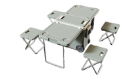 Promotion : Glacière pliable 32L en plastique avec 2 chaises et table – Idéale pour le camping, la plage, le jardin et les fêtes