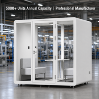 Cabines de bureau modulaires en acier amovibles avec isolation phonique pour réunions, centres commerciaux, hôpitaux et écoles