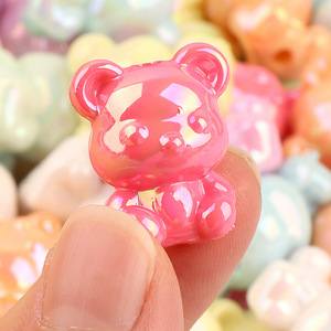 Wholesale New Style DIY Mobile Phone Chain Materials Straight-Hole Lucite <b>Acrylic</b> Loose Beads Bear Animal Jewelry Accessories - Product Image 4