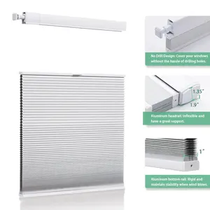 Window Blinds Cordless Blackout No Drill Honeycomb Thermal Blinds Blackout Manual Cellular Shades