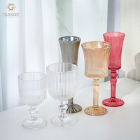 Ensemble de verres à vin classiques français à côtes, gobelets à champagne sans plomb, verres à vin colorés, verres à jus, cadeau de mariage