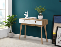 Console en bois blanc, mince/étroite, facile à nettoyer, design moderne pour salon, chambre, hôtel, bureau à domicile