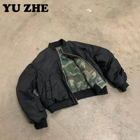 Veste réversible tendance pour homme 2026, en coton sergé, motif camouflage, à porter des deux côtés, veste bomber courte, hiver homme