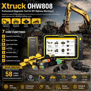 เครื่องมือวินิจฉัยอุปกรณ์หนัก Xtruck OHW808 เครื่องสแกน OBD ECU สำหรับเครื่องจักรก่อสร้าง เกษตรกรรม และเครื่องยนต์ดีเซล - Product Image 1