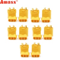Ensemble de connecteurs de batterie Amass XT90 XT90H, 4,5 mm mâle/femelle, plaqué or, prise banane pour batterie Lipo RC, drone