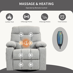360° Drehbarer Übergroßer Schaukelstuhl Relaxsessel mit Massage- und Heizfunktion für das Wohnzimmer <span class=keywords><strong>Sofa</strong></span> - Product Image 3