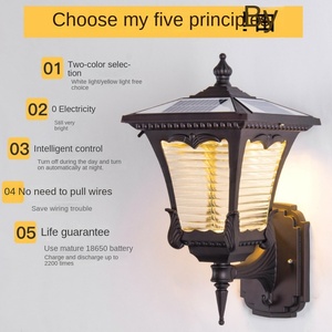 Lámpara de pared de poste Solar de aluminio fundido LED resistente al agua para decoración interior contemporánea - Product Image 6