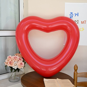 Inflatable Heart Shaped Swimming Ring 90cm For Adults Cartoon Design Floating Pool Toy - Product Image 3