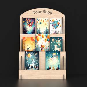 3-Tier Thẻ quà tặng Rack hiển thị Laser Cut svg tập tin cho cửa hàng hoặc truy cập sử dụng - Product Image 3