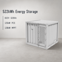 Système de stockage d'énergie commercial solaire 522 kWh 125 kW, batterie LiFePO4, refroidissement liquide, armoire de protection incendie
