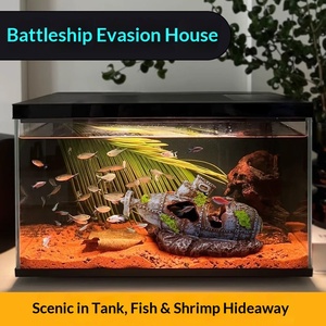 Adorno de Resina para Acuario, Forma de Submarino Naufragado, Escondite para Peces y Camarones, Decoración para Paisajismo Acuático - Product Image 4