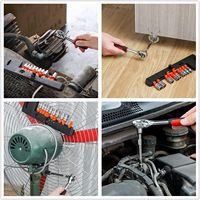 Jeu de douilles métriques 1/4 pouce de 12 pièces avec clé à cliquet réversible à dégagement rapide, rallonge et embout de perçage, boîte à outils manuelle