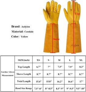 Guantes de Trabajo de Cuero Vacuno <span class=keywords><strong>Rose</strong></span> XL, Guantes de Jardín de Manga Larga con Función Protectora Antideslizante, Impermeable, Ignífuga y Anticorte - Product Image 5