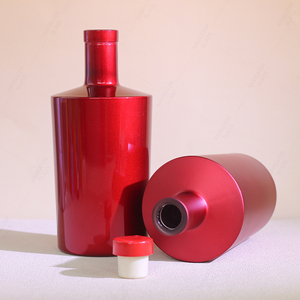 700 ml Diseño único Rojo cuadrado Licor Botella 700 ml Gin Whisky Vino Vodka Botella de vidrio para Brandy Ron - Product Image 4