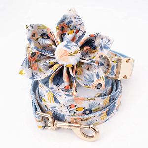 NiBao Langlebiges Halsband mit Rosé<span class=keywords><strong>gold</strong></span>-Metallschnalle, Modisches Muster Hundehalsband und Leine Set - Product Image 1