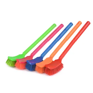 Trustworthy China Supplier Cheap Price Plastic Material Long Handle Toilet Brush Double Sides Hockey Brush For Cleaning