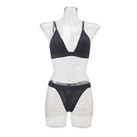 Ensemble de lingerie sexy d'été : bikini sans couture taille basse, soutien-gorge et culotte doux pour femme, idéal pour le sport et le fitness