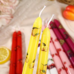Velas de cera sin humo con diseño de frutas vívidas para decoración de mesas en cenas, fiestas, bodas y el hogar. - Product Image 2