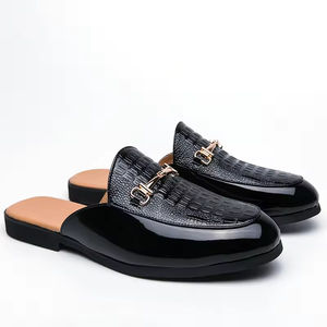 Mules classiques tendance pour hommes en cuir PU, respirantes, anti-odeur, antidérapantes, à bout ouvert, pour l'été - Product Image 2