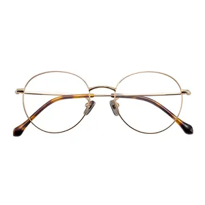 Óculos de metal redondo masculino, venda quente de óculos de coreia estilo para homens