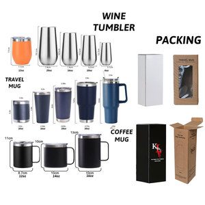 Porte-vin moderne en acier inoxydable à double paroi isolé sous vide, avec revêtement en poudre personnalisé, 14 oz, refroidisseur de canettes portable pour le camping, 2 couvercles - Product Image 5