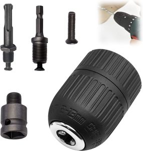 3 pièces 1,5-13 mm, adaptateur pour mandrin 1/2-20UNF SDS, jeu de clés pour mandrin de perceuse avec adaptateur SDS-plus pour marteau perforateur - Product Image 2