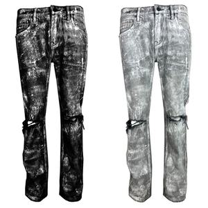 กางเกงยีนส์ทรงบูทคัทคุณภาพสูงแบบใหม่ ทรงสกินนี่ ล้างแบบวินเทจ สำหรับผู้ชาย - Product Image 1