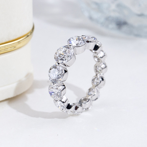 Bague en argent S925 avec diamant rond taillé MSR-2193 pour femme - Product Image 2
