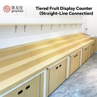 Modern anti-roest stalen houten fruitpresentatiestandaard voor supermarkt, groenten- en fruitwinkel, winkelinrichting en merchandising