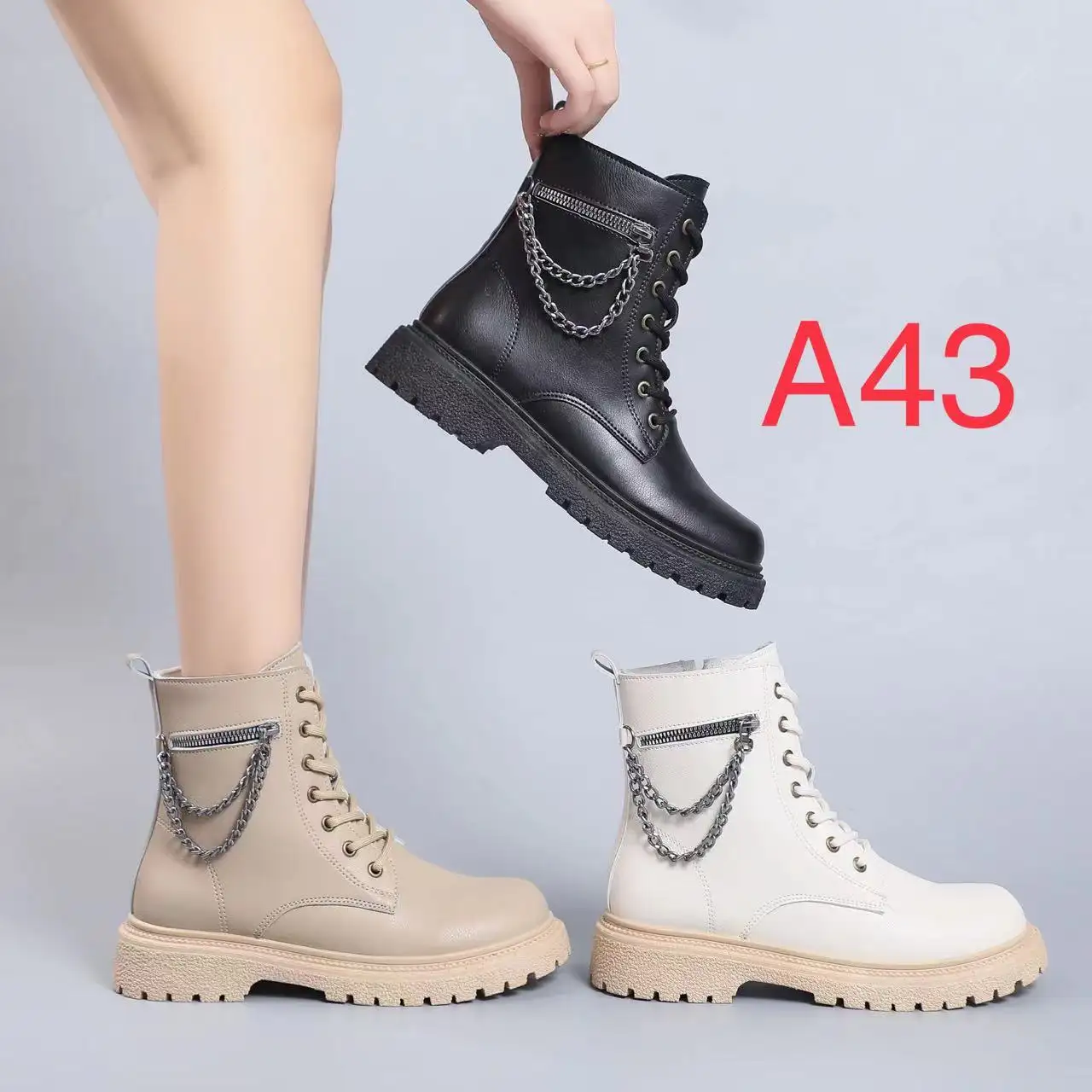 Custom Women's Shoes Casual Boots Trendy Shoes For Women Girls Student Ladies Ankle Martin Boots Shoes PVC Boot
