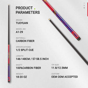Queue de billard professionnelle Black Technolog, <span class=keywords><strong>pointe</strong></span> de 11,8/12,5 mm, 58 pouces, pour snooker - Product Image 2