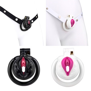 Sissy Transvestite Creative Male Chastity Devices Flat Resin Strap on Chastity Cage Penis Bondage Male Sex <b>Toys</b> Wholesale - Product Image 2