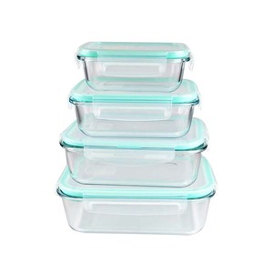 Professional glass vacuum food storage 3 compartment lunch box container boxes made in China