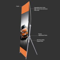 Expositor Retráctil Americano con Soporte Curvo en X, Impresión Personalizada, Poliéster, Portátil, Ajustable, Resistente a la Intemperie, 60x160 80x180cm