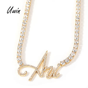 Lieyuwin-collier avec pendentif personnalisé, chaîne en or 18K, pour femmes et hommes, chaîne ras du cou - Product Image 1