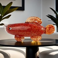 Nordic Light Luxe Style Verre Soufflé Or Dragon Poisson Ornement Bureau Chambre Décoration et Pendaison De Crémaillère Cadeau Figurine Motif