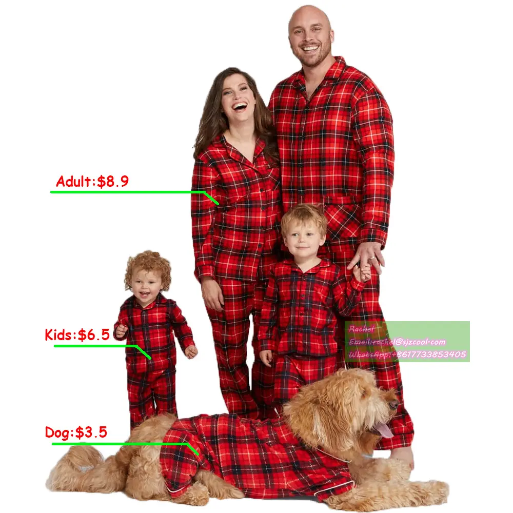 Pijama de natal 2023 pijamas personalizados Combinando Adulto Onesie para Família Sleepwear Homewear PJ para Pet Baby Kids Mom Dad