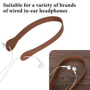 Sangle de cou en cuir pour écouteurs, support anti-perte en PU pour la course, le cyclisme et l'entraînement - Product Image 2