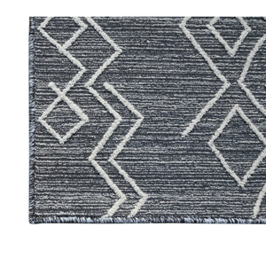 Modern Geometric Area Rug Rectangle Gray White Flat Weave Stain Resistant Rubber Backing Living <b>Room</b> Use - Product Image 5