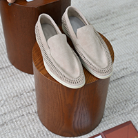 Mocassins décontractés italiens originaux, baskets de marche en cuir véritable, chaussures pour hommes toutes saisons, mocassins perforés