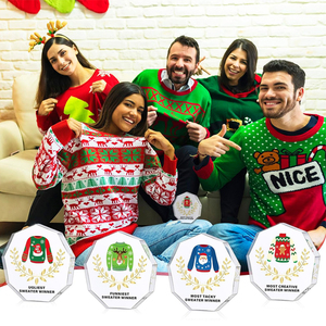 Acrylique clair pull de noël moche imprimé trophée drôle pull de noël récompense de fête pull moche concours prix bloc - Product Image 5