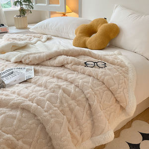 ผ้าแจ็คการ์ดหนา2ชั้นผ้าสักหลาดขนแกะสองชั้นสำหรับคู่รักขนาดคิงไซส์ฤดูหนาว - Product Image 3