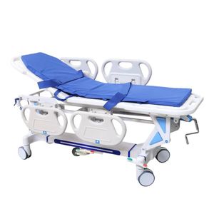 Adjustable Height Hospital <b>Trolley</b> With 4 Castors Plastic Material Contemporary Design For Medical Transport And Examination - Product Image 3