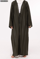 Abaya en dentelle respirante pour femmes, Louny, dentelle crochetée marron, tissu tricoté, vêtements musulmans, mode, tenue quotidienne